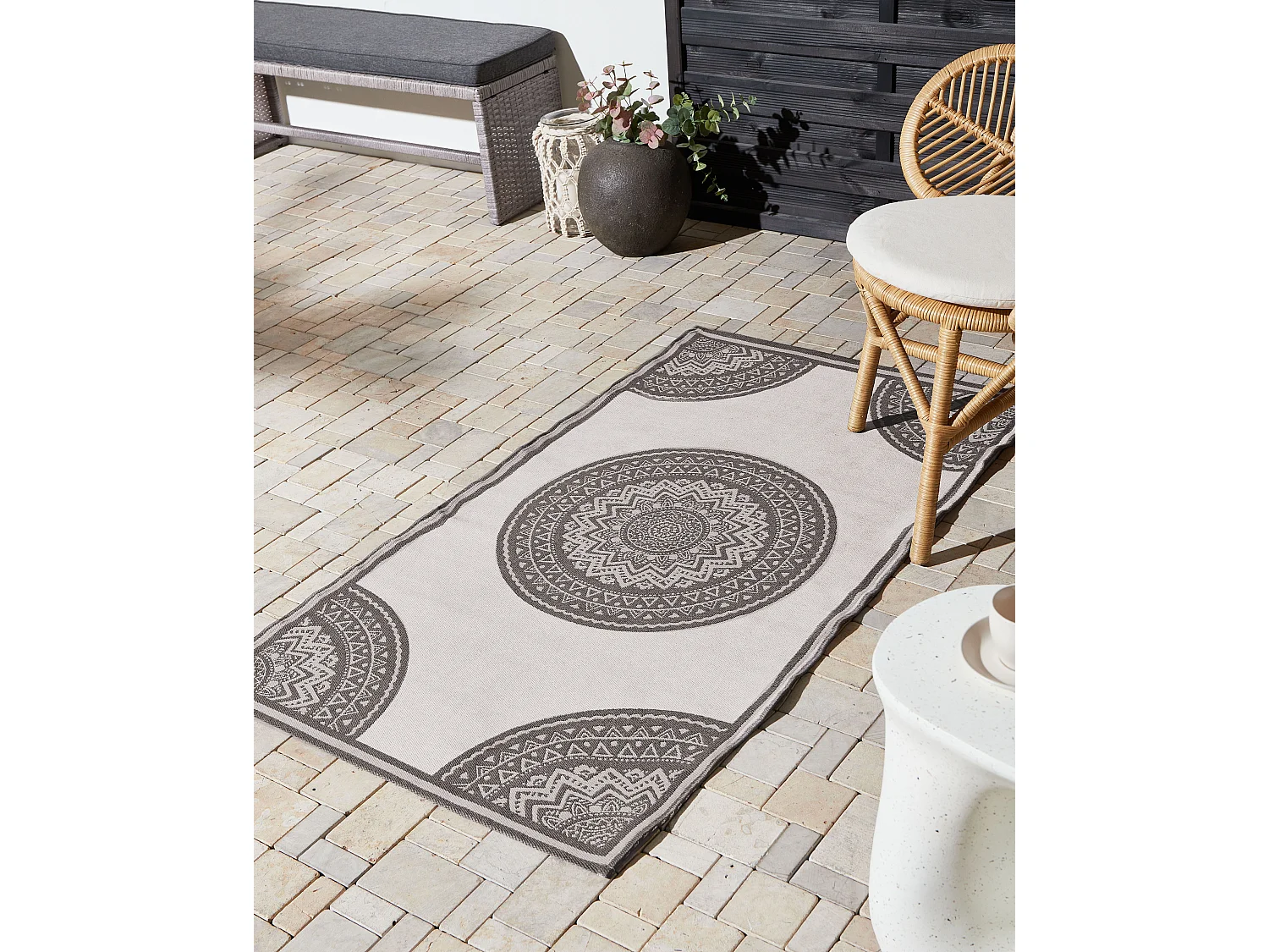 Tapis d'extérieur NELLORE Gris 80 x 150 cm