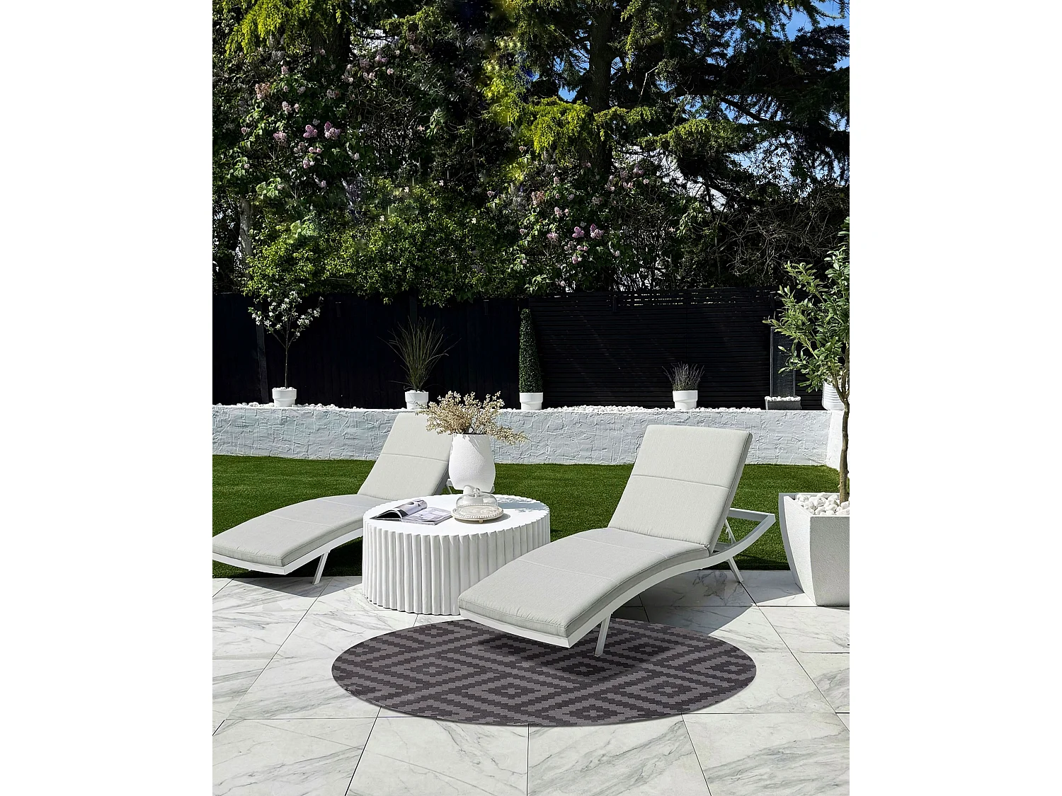 Tapis d'extérieur AJMER Noir ø 120 cm