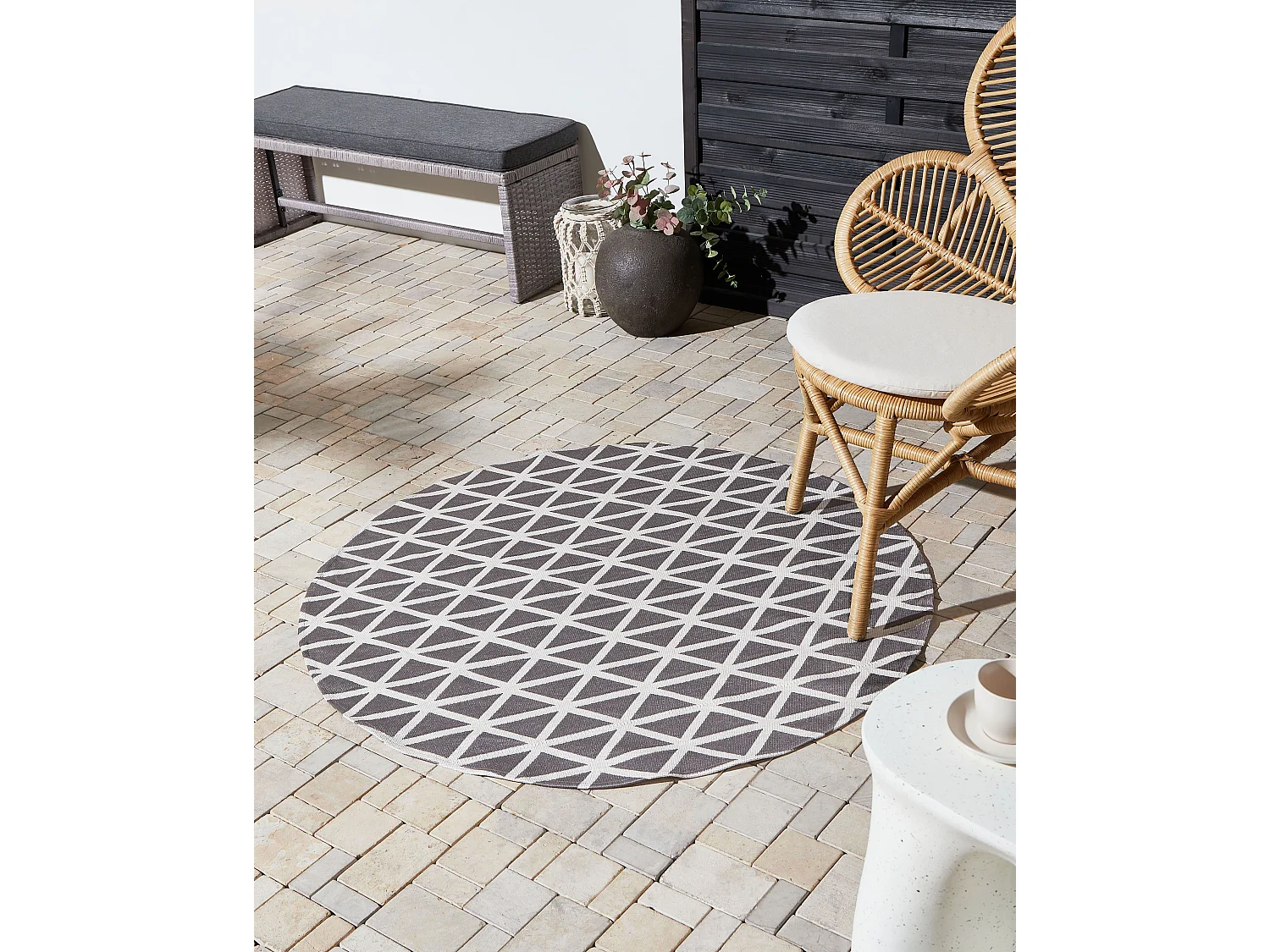 Tapis d'extérieur PANAJI Gris ø 120 cm