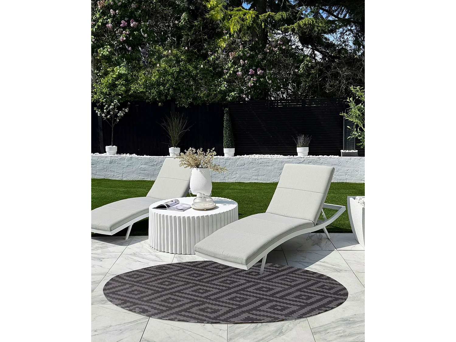 Tapis d'extérieur AJMER Noir ø 160 cm