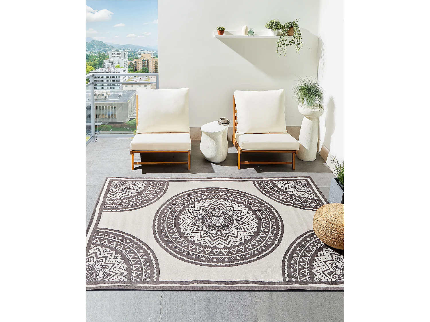 Tapis d'extérieur NELLORE Gris 160 x 230 cm