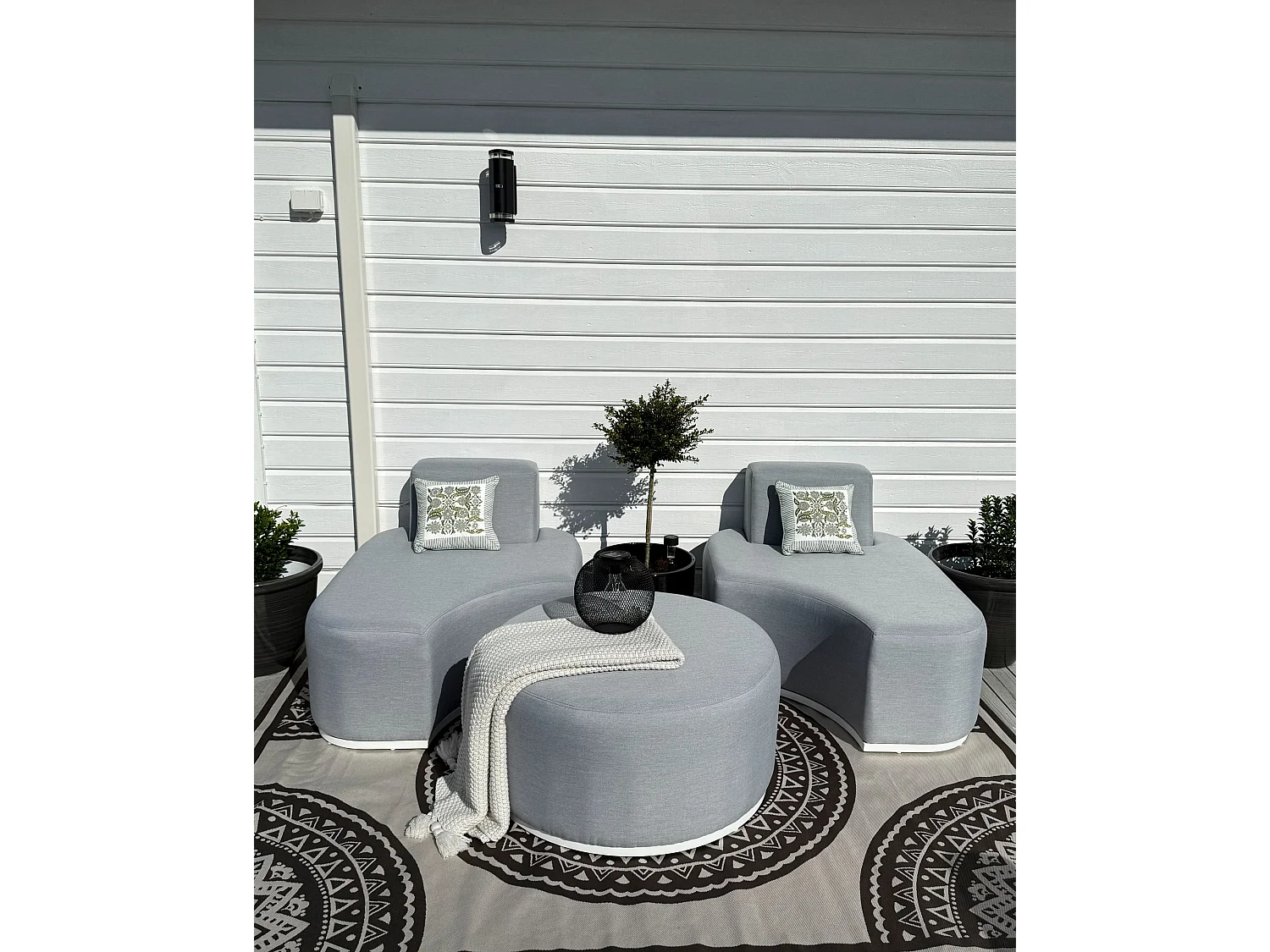 Tapis d'extérieur NELLORE Gris 160 x 230 cm