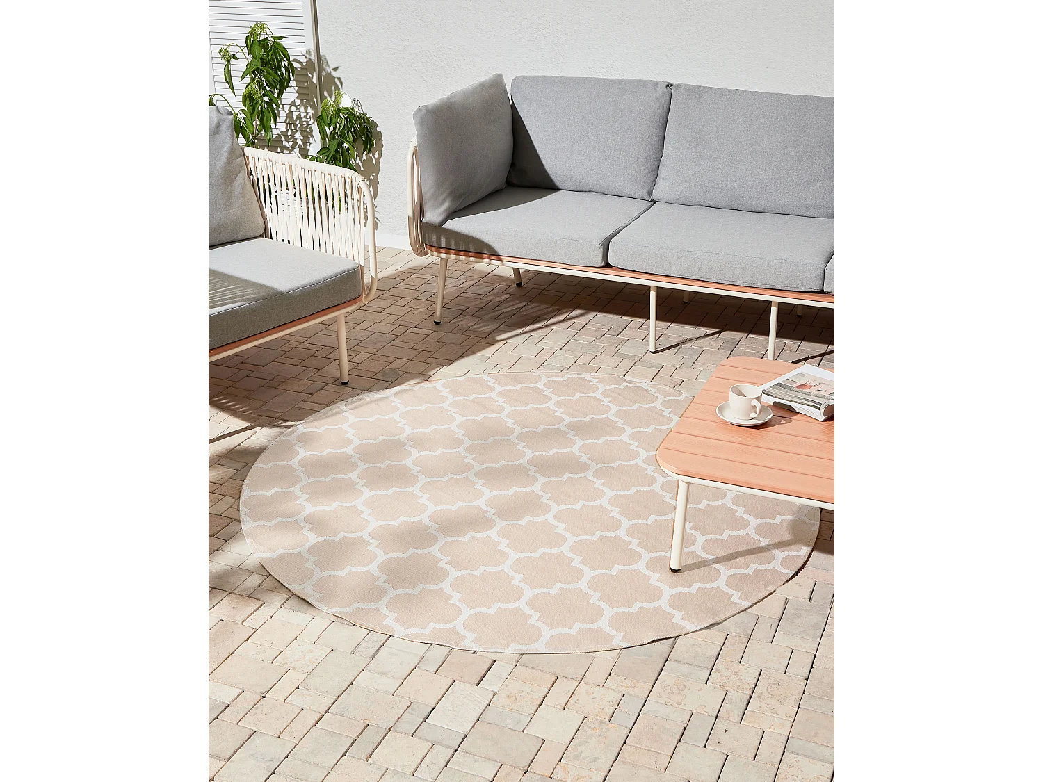 Tapis d'extérieur MOSORE Beige ø 160 cm