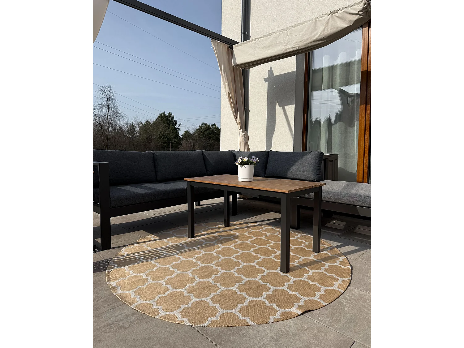Tapis d'extérieur MOSORE Beige ø 160 cm