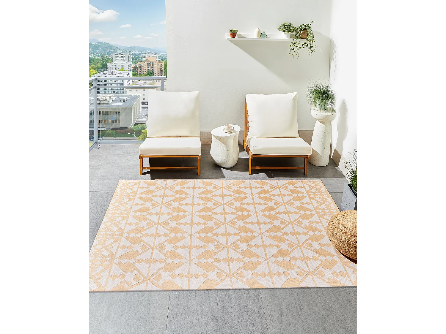 Tapis d'extérieur BALASORE Beige 160 x 230 cm