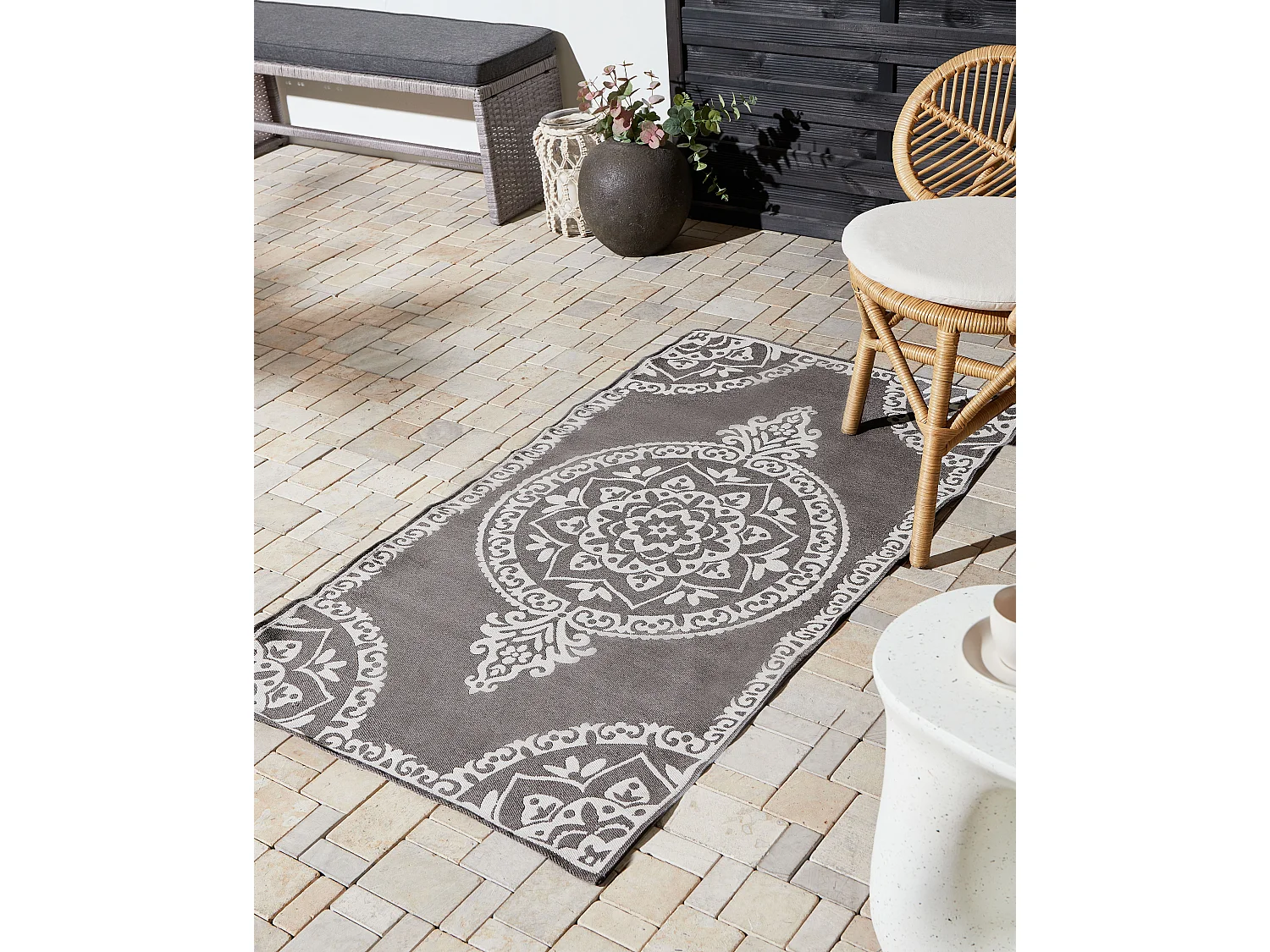 Tapis d'extérieur KOHIMA Gris 80 x 150 cm