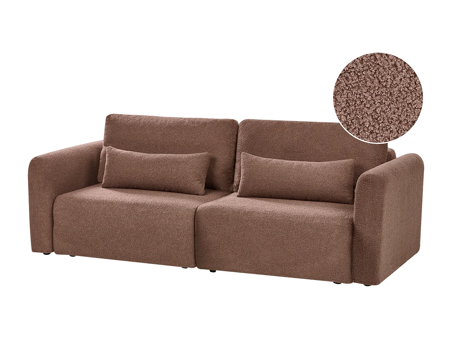Canapé-lit 3 places VAXHOLM Bouclé Marron avec rangement