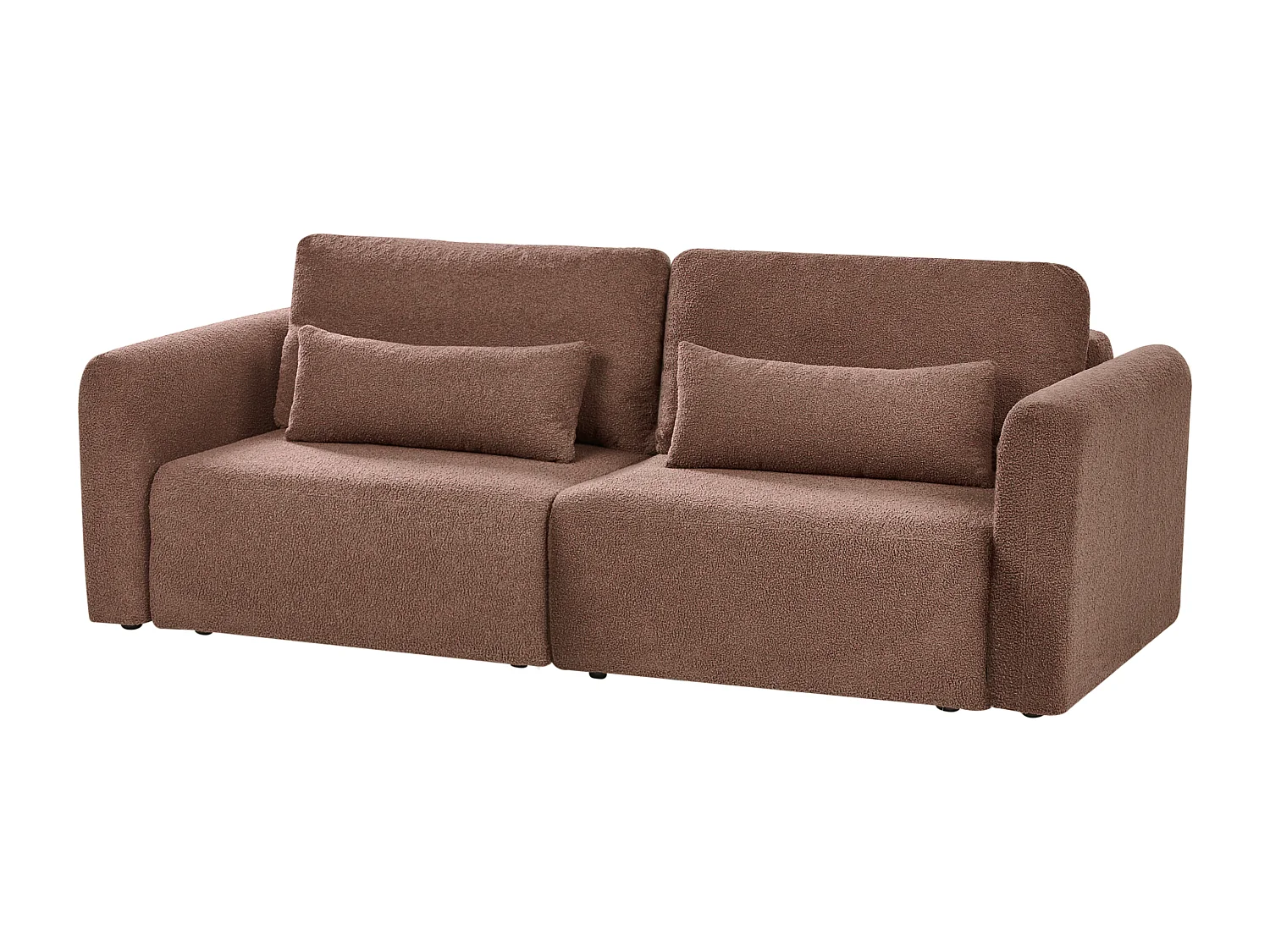 Canapé-lit 3 places VAXHOLM Bouclé Marron avec rangement