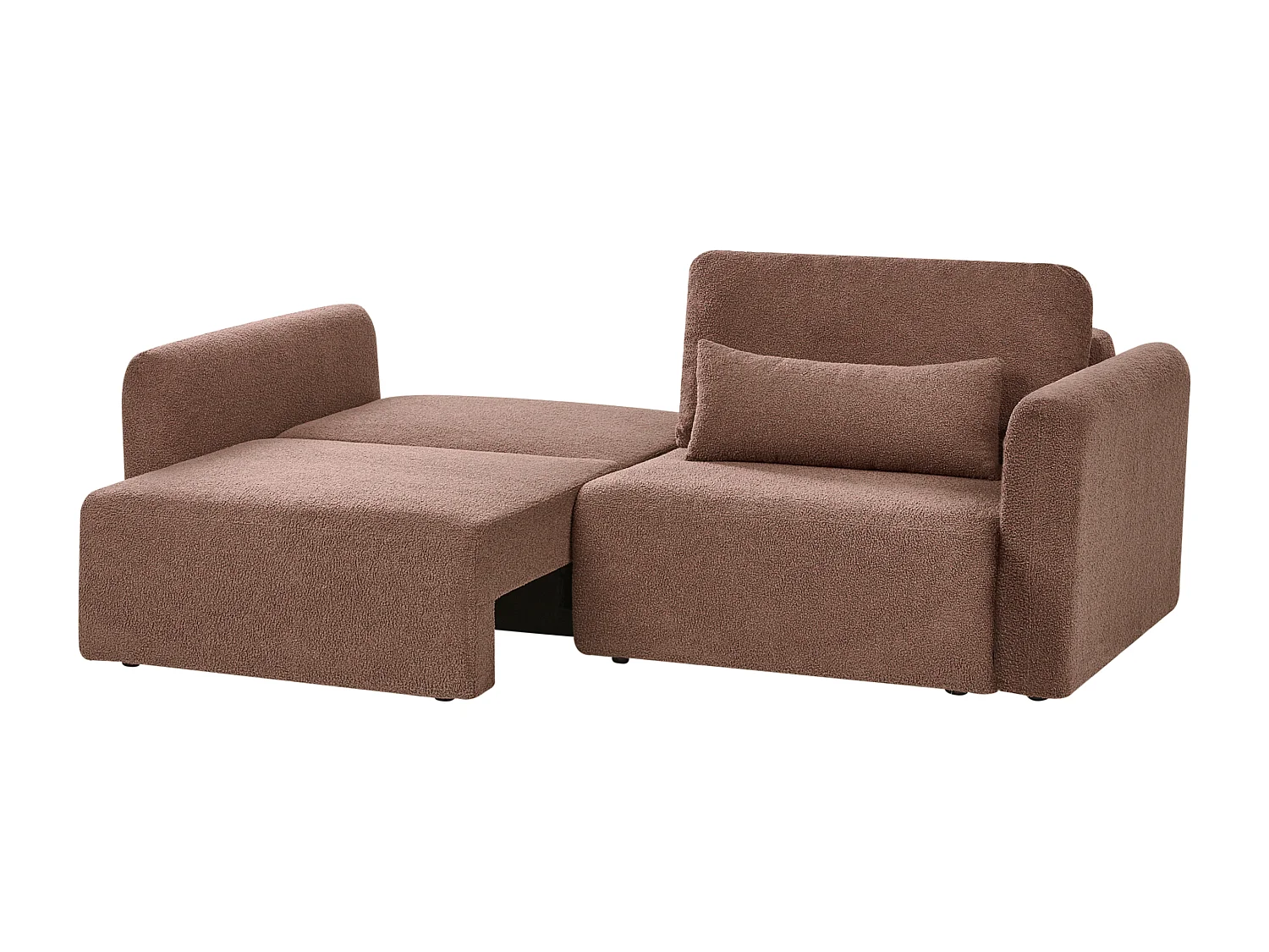 Canapé-lit 3 places VAXHOLM Bouclé Marron avec rangement