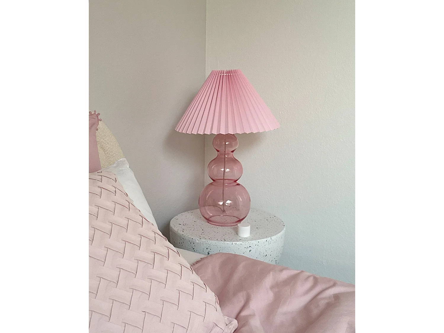 Lampe à poser SENGWA Verre Rose