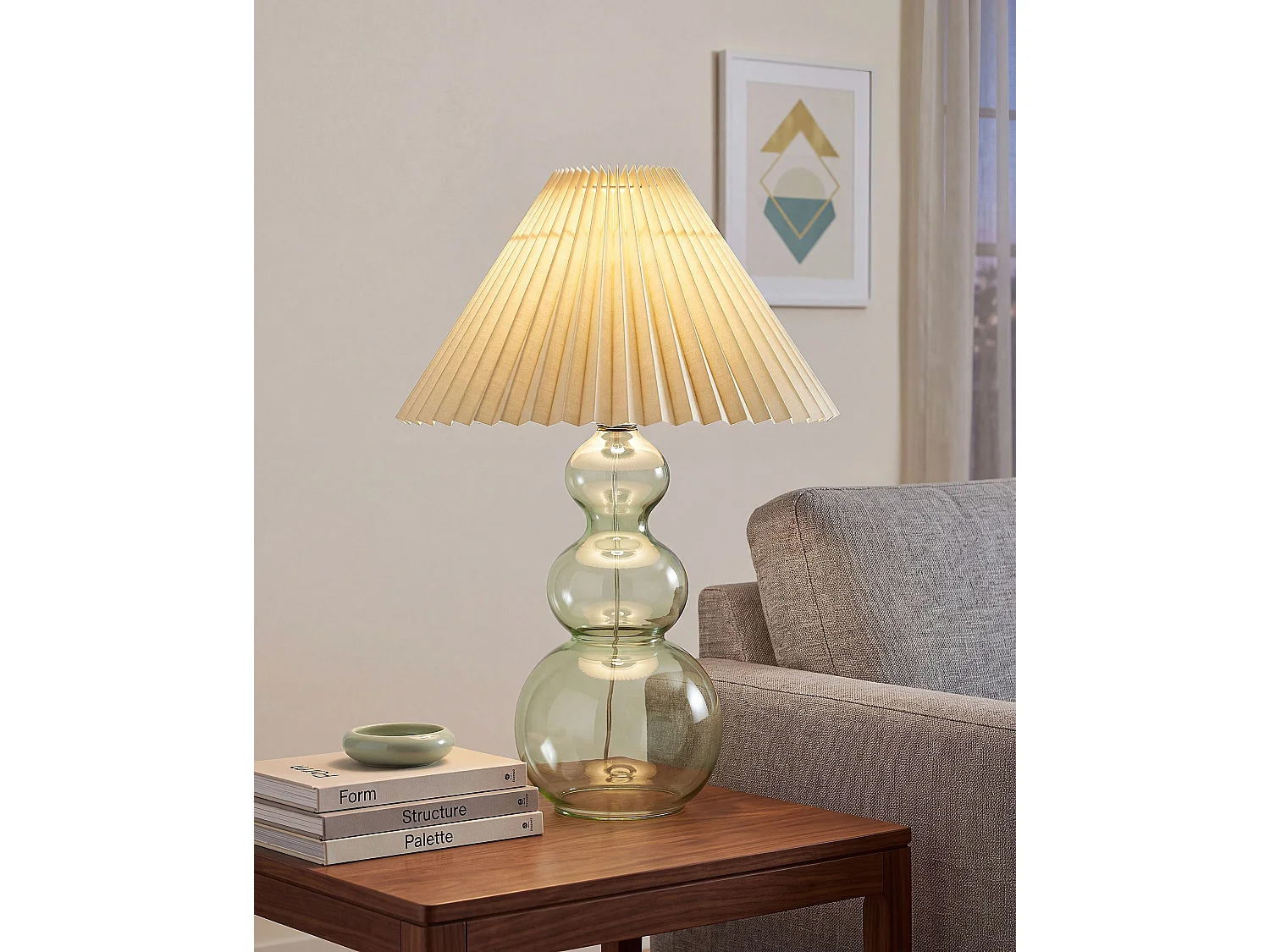 Lampe à poser SENGWA Verre Vert