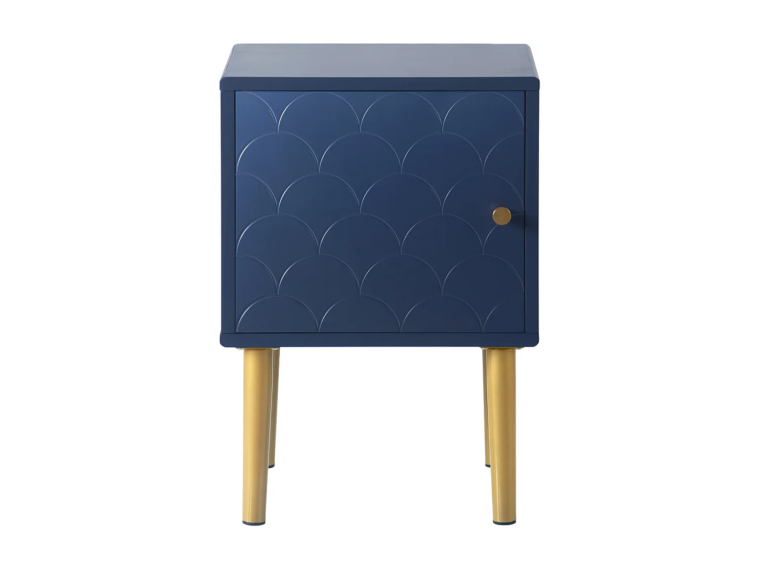 2 Tables de chevet 35×35×46.5cm avec porte réglable et tiroir - Panneau de particules - bleu