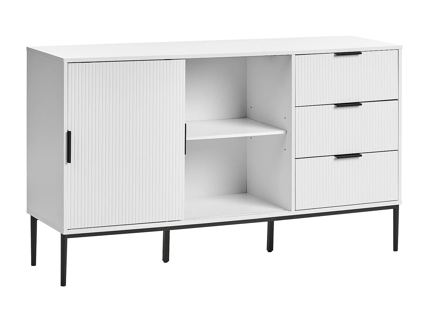 Buffet avec vitrine en verre LEDUC Blanc