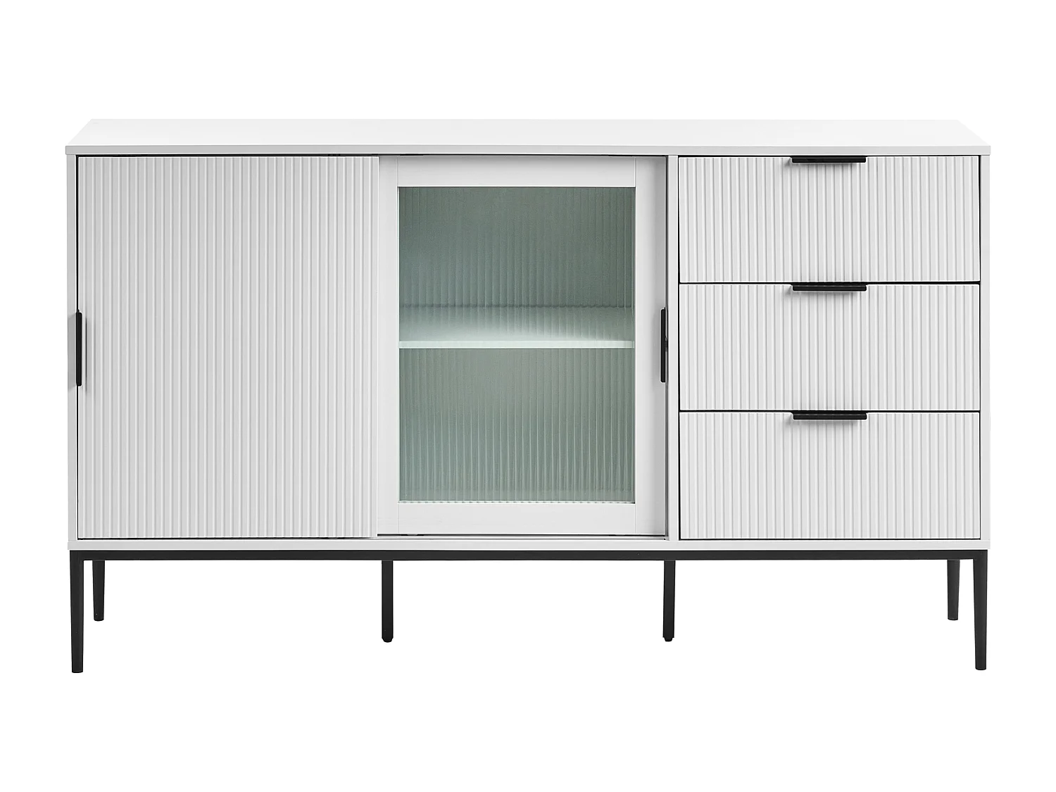 Buffet avec vitrine en verre LEDUC Blanc