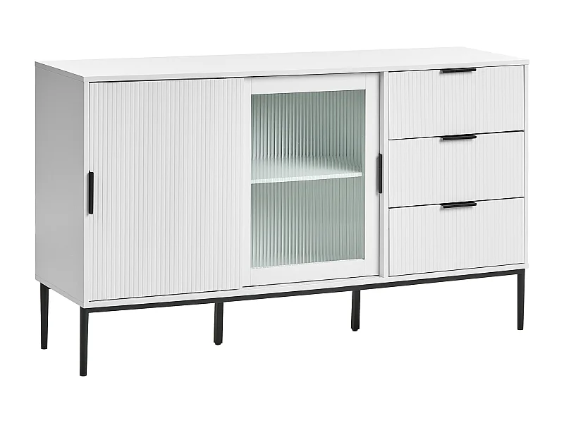 Buffet avec vitrine en verre LEDUC Blanc