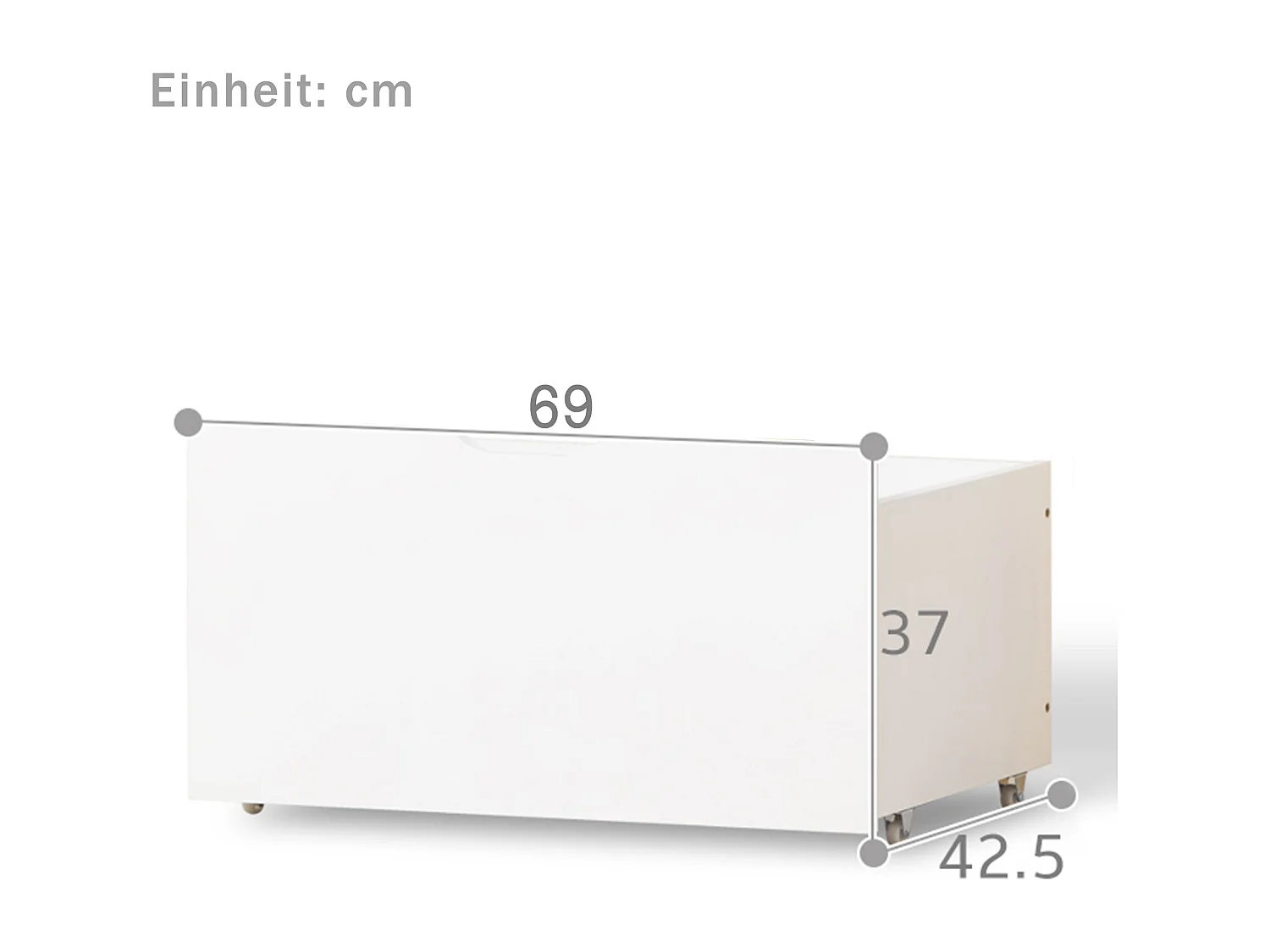 Deux tiroirs 42.5×69cm espace de rangement - Bois - Blanc