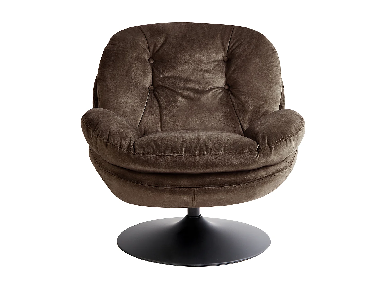 Fauteuil pivotant NOLVIK Velours Marron foncé