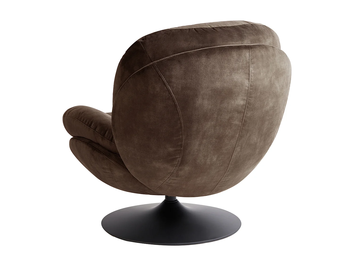 Fauteuil pivotant NOLVIK Velours Marron foncé