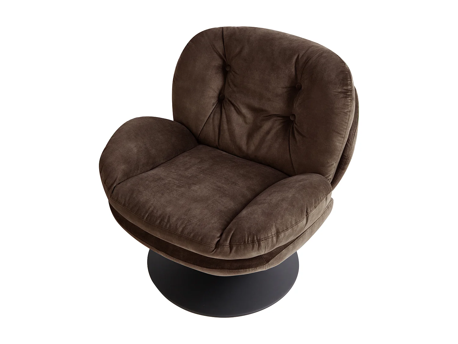 Fauteuil pivotant NOLVIK Velours Marron foncé
