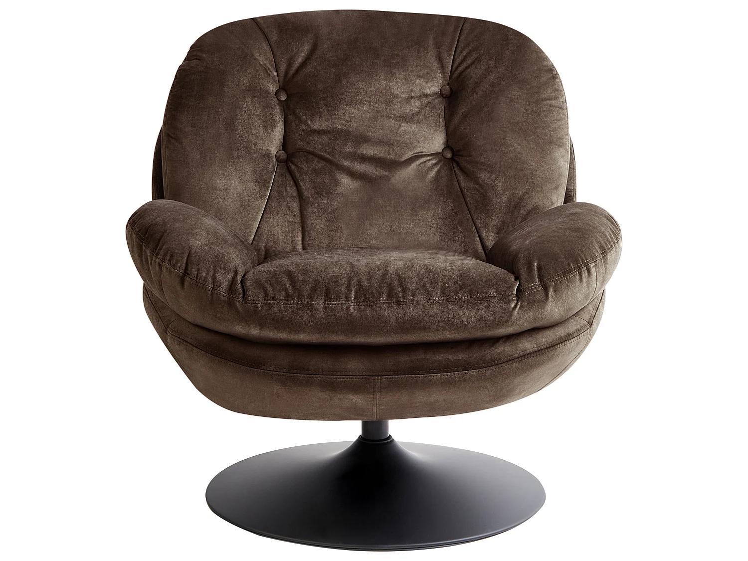 Fauteuil pivotant NOLVIK Velours Marron foncé