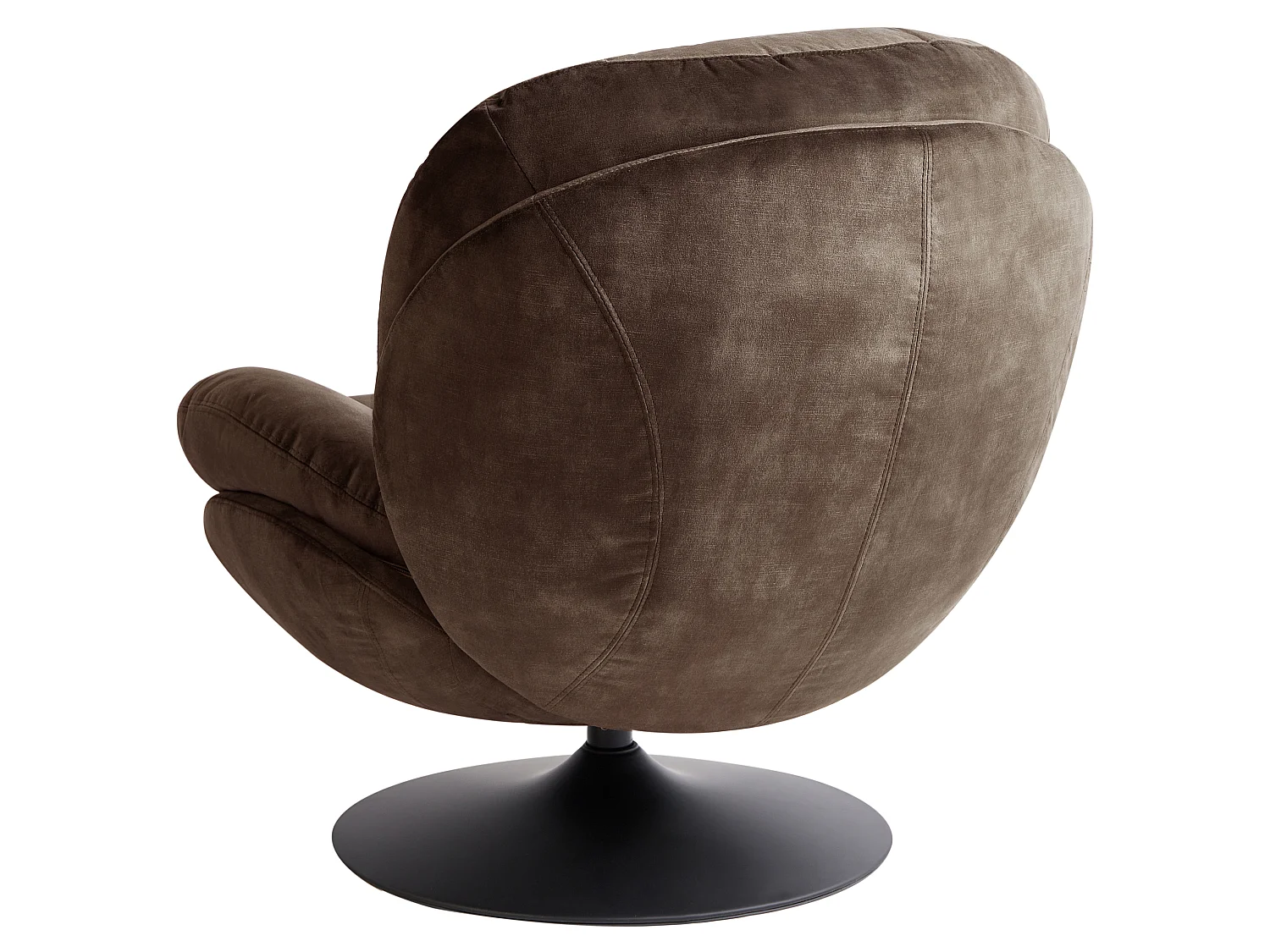 Fauteuil pivotant NOLVIK Velours Marron foncé