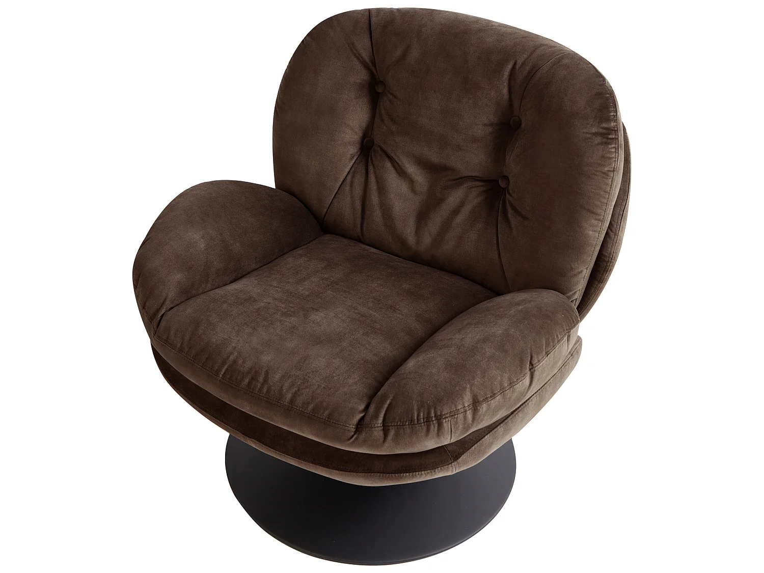 Fauteuil pivotant NOLVIK Velours Marron foncé