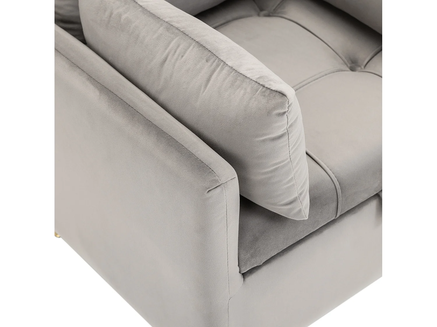 Fauteuil 71x71x80 cm avec Repose-pieds avec espace de rangement et Coussins en gris pour Salon et chambre