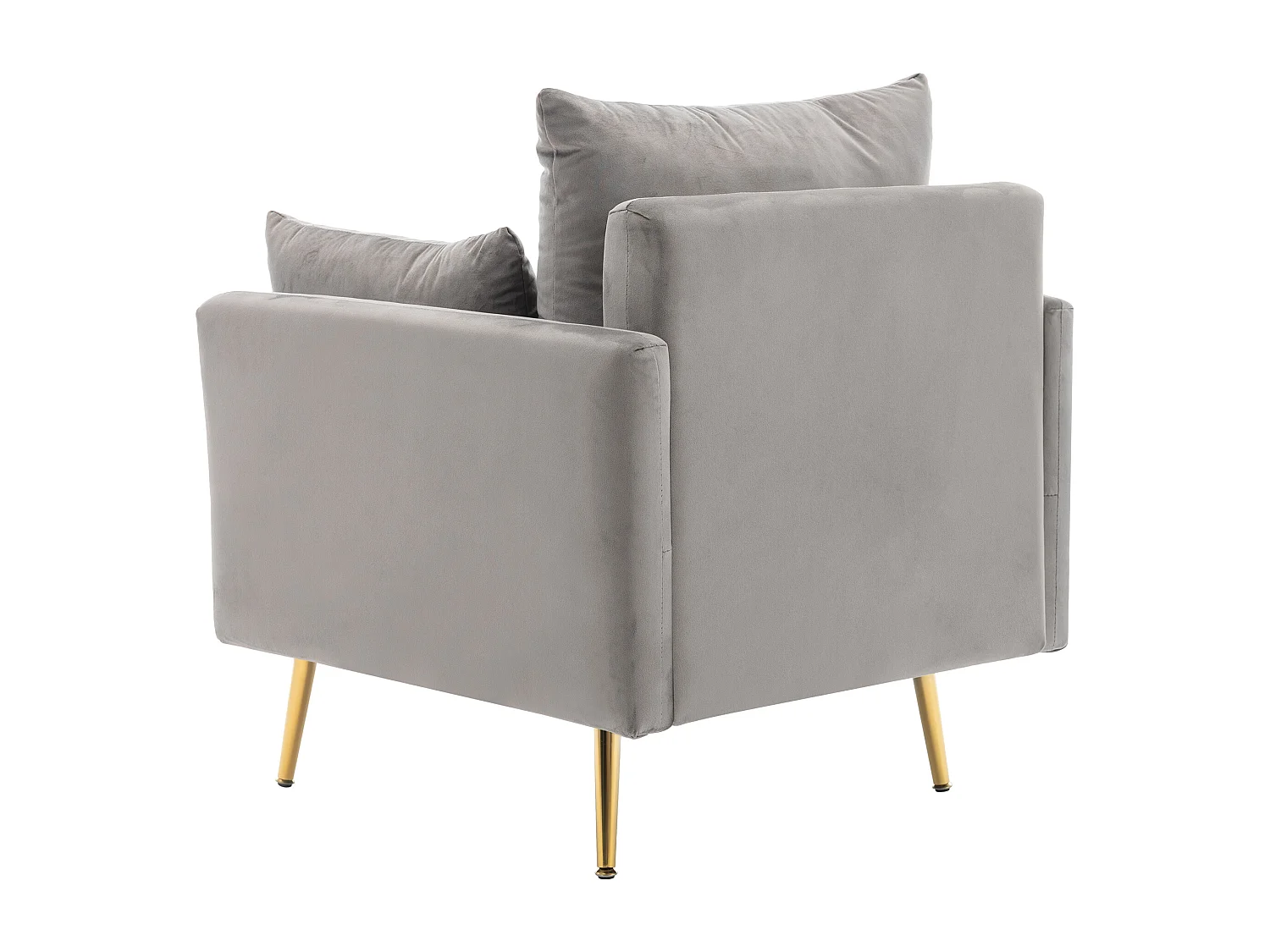 Fauteuil 71x71x80 cm avec Repose-pieds avec espace de rangement et Coussins en gris pour Salon et chambre