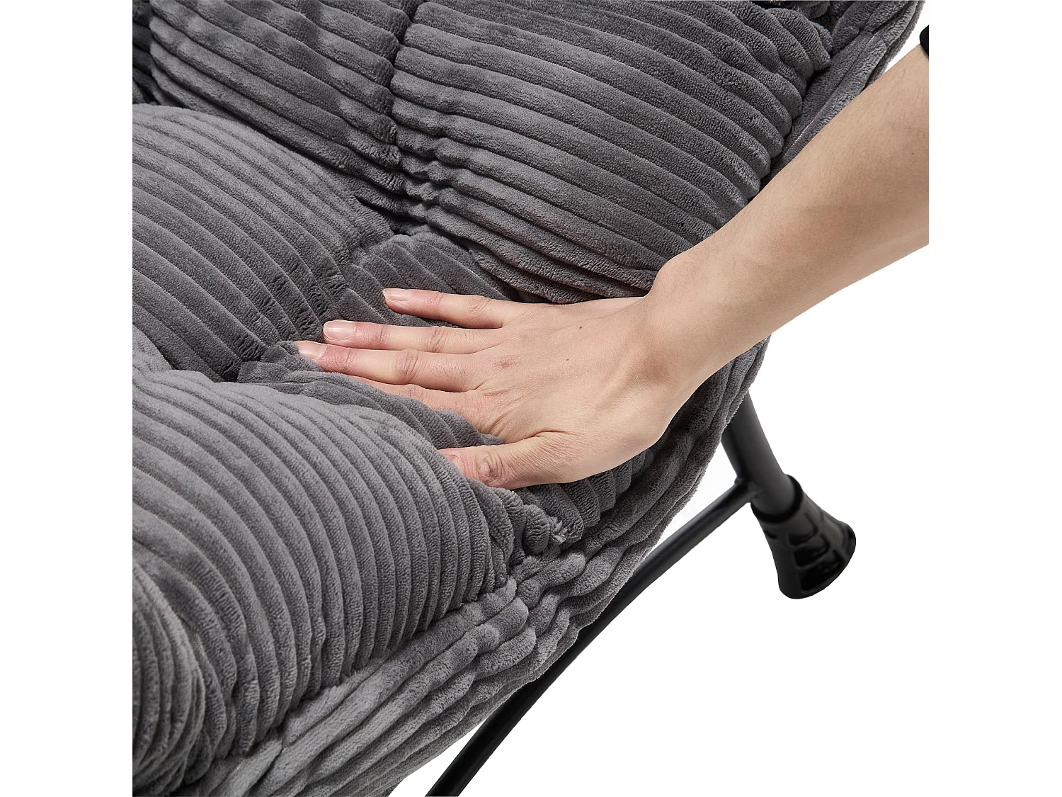 Fauteuil 63x70x95cm dossier ergonomique mousse dense structure acier couleur gris