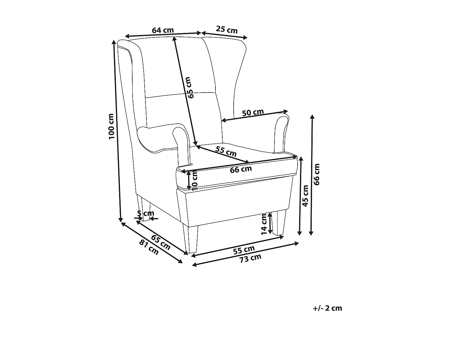 Fauteuil à dossier rembourré bleu clair ABSON