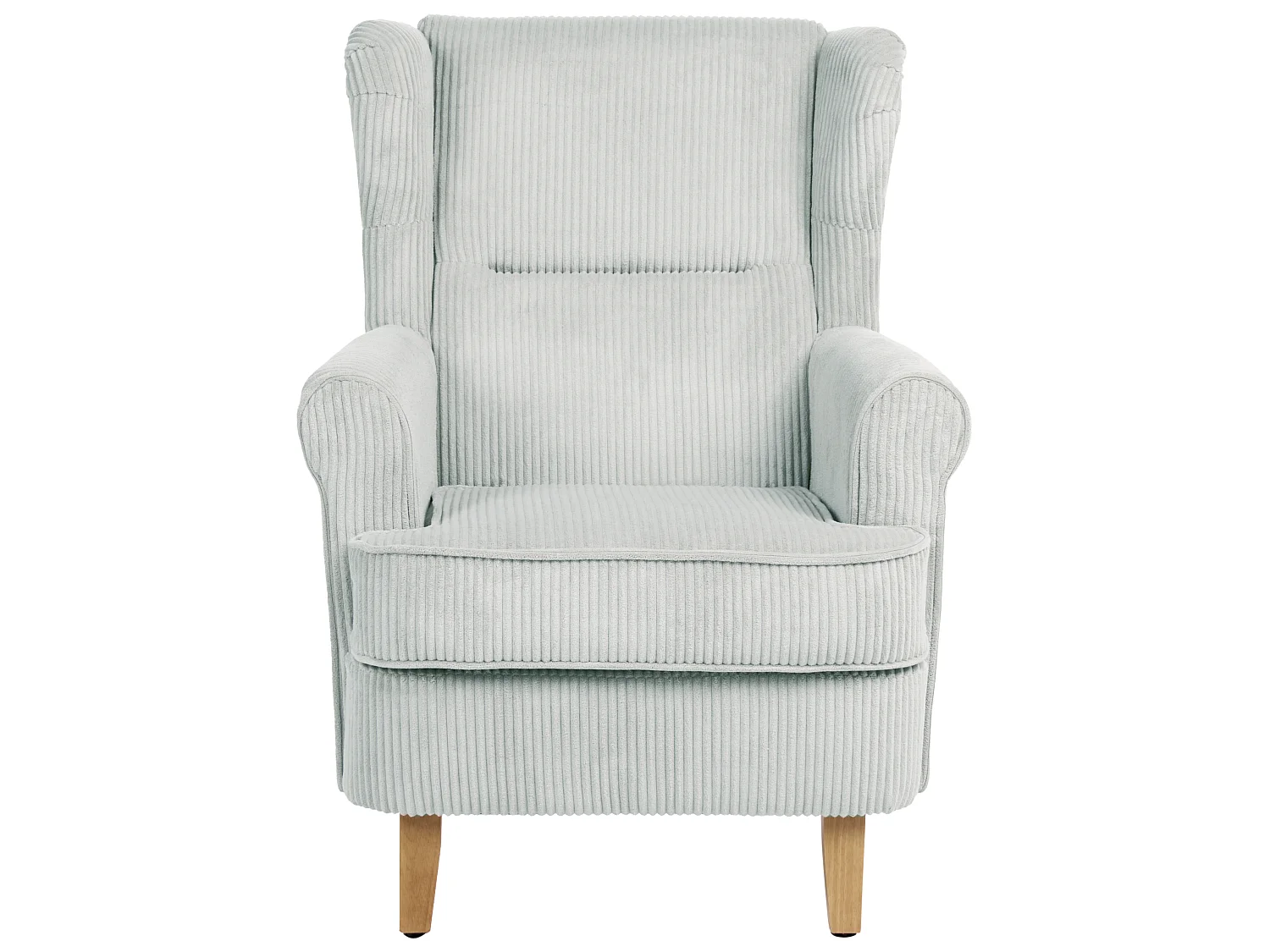 Fauteuil à oreilles ABSON Velours côtelé Bleu clair
