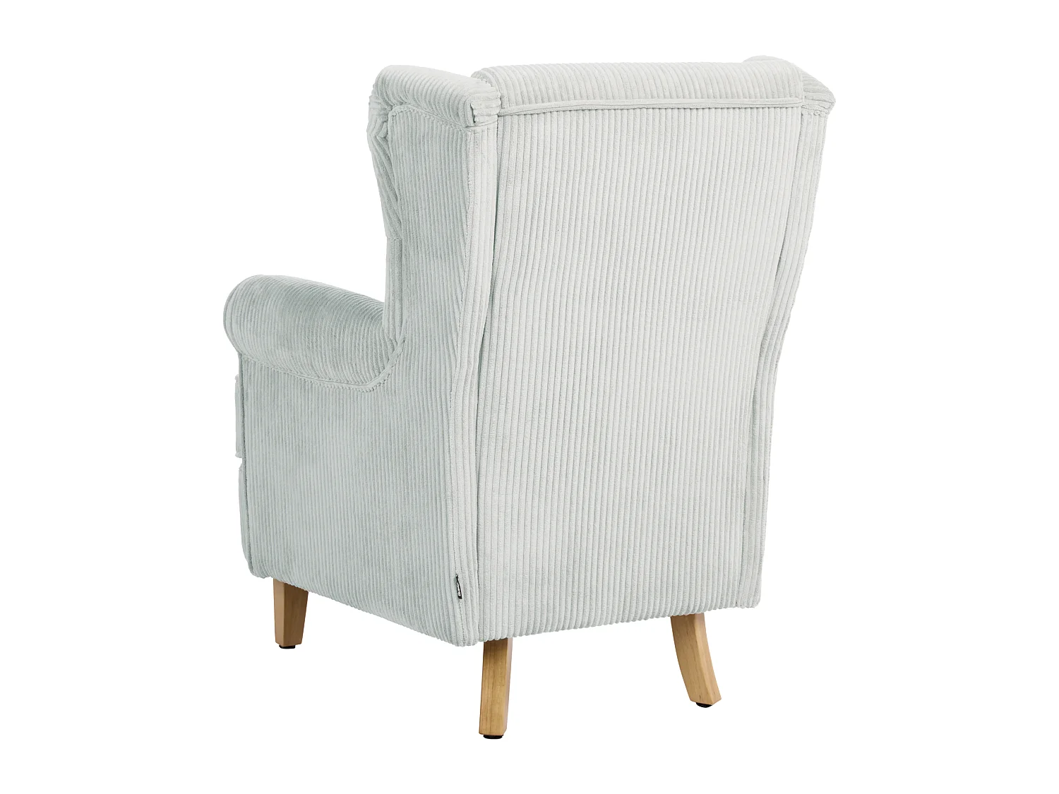 Fauteuil à oreilles ABSON Velours côtelé Bleu clair