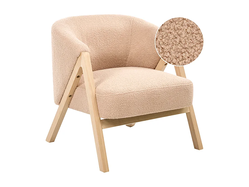 Fauteuil SKEI Bouclé Beige