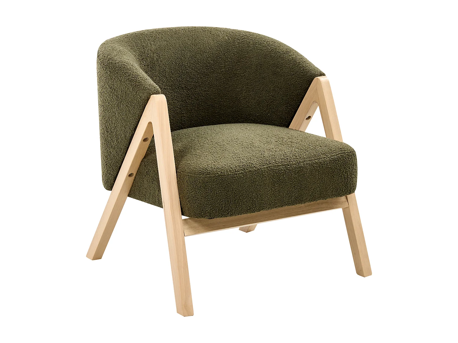 Fauteuil en bouclé vert foncé SKEI