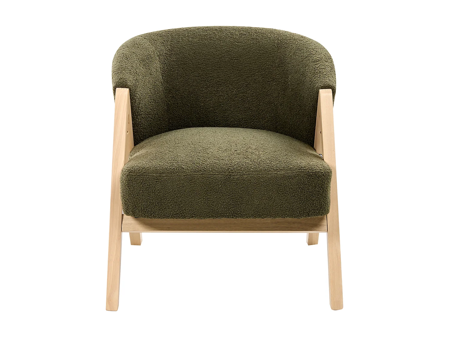 Fauteuil en bouclé vert foncé SKEI