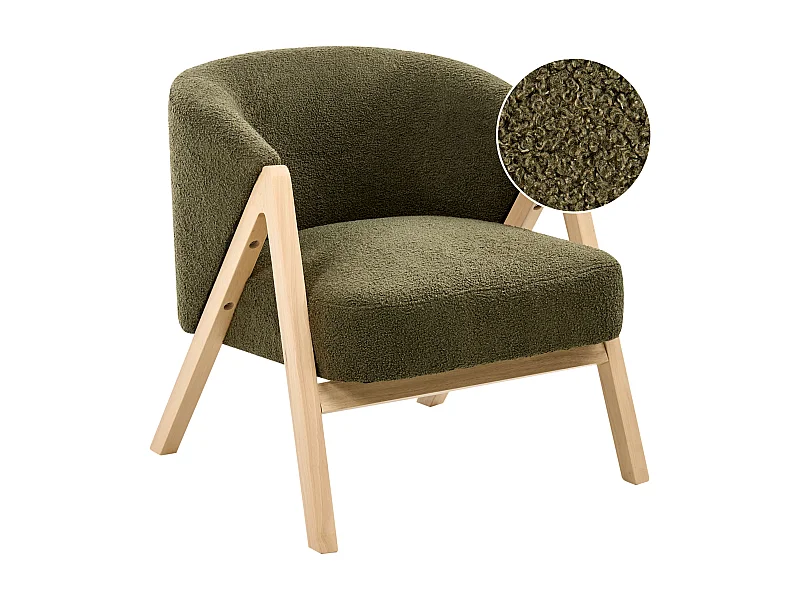Fauteuil SKEI Bouclé Vert foncé