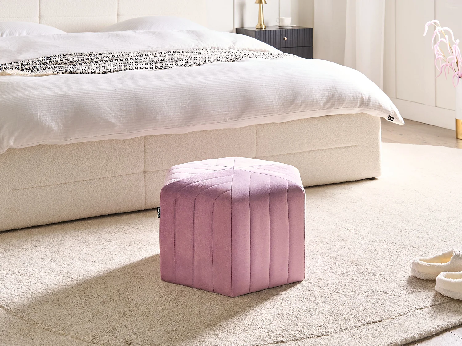 Pouf MURIETTA Velours Violet clair