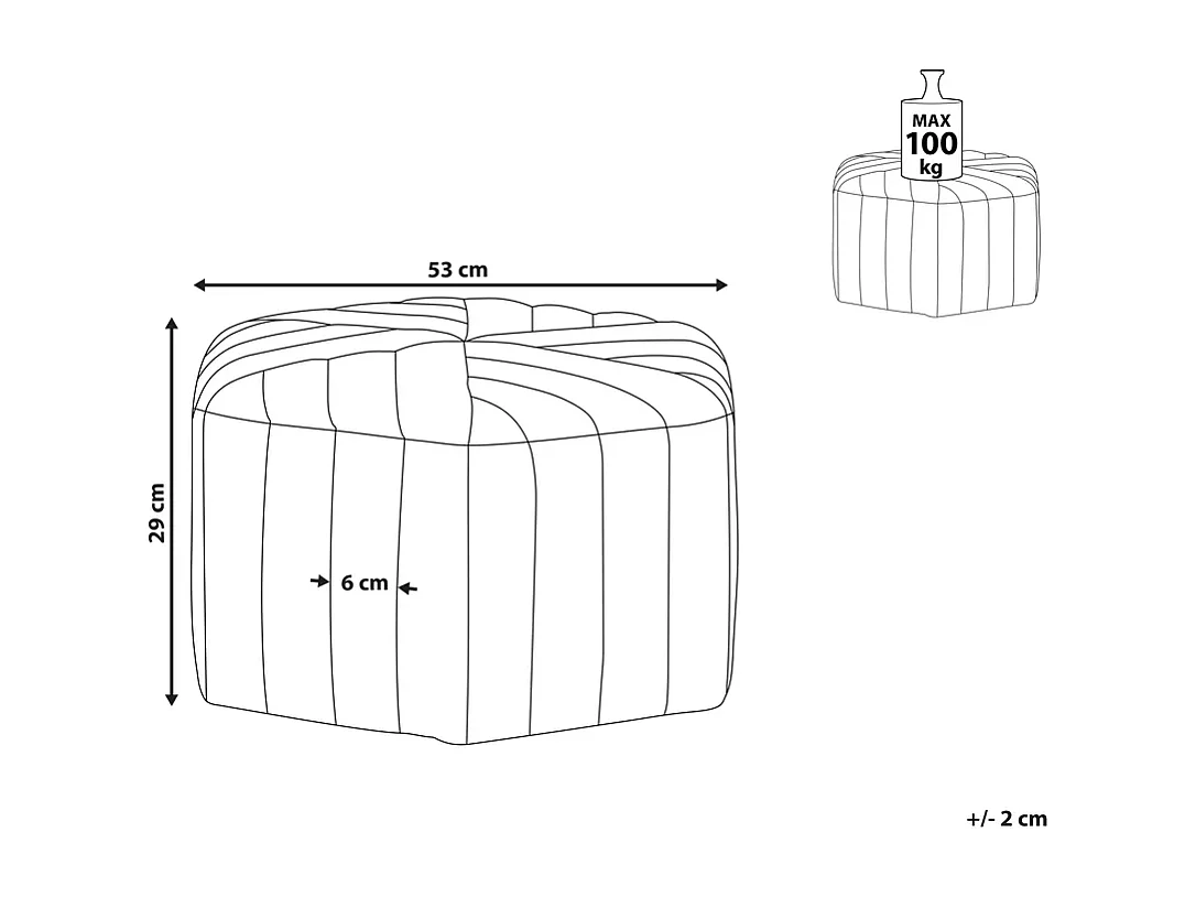 Pouf MURIETTA Velours Violet clair
