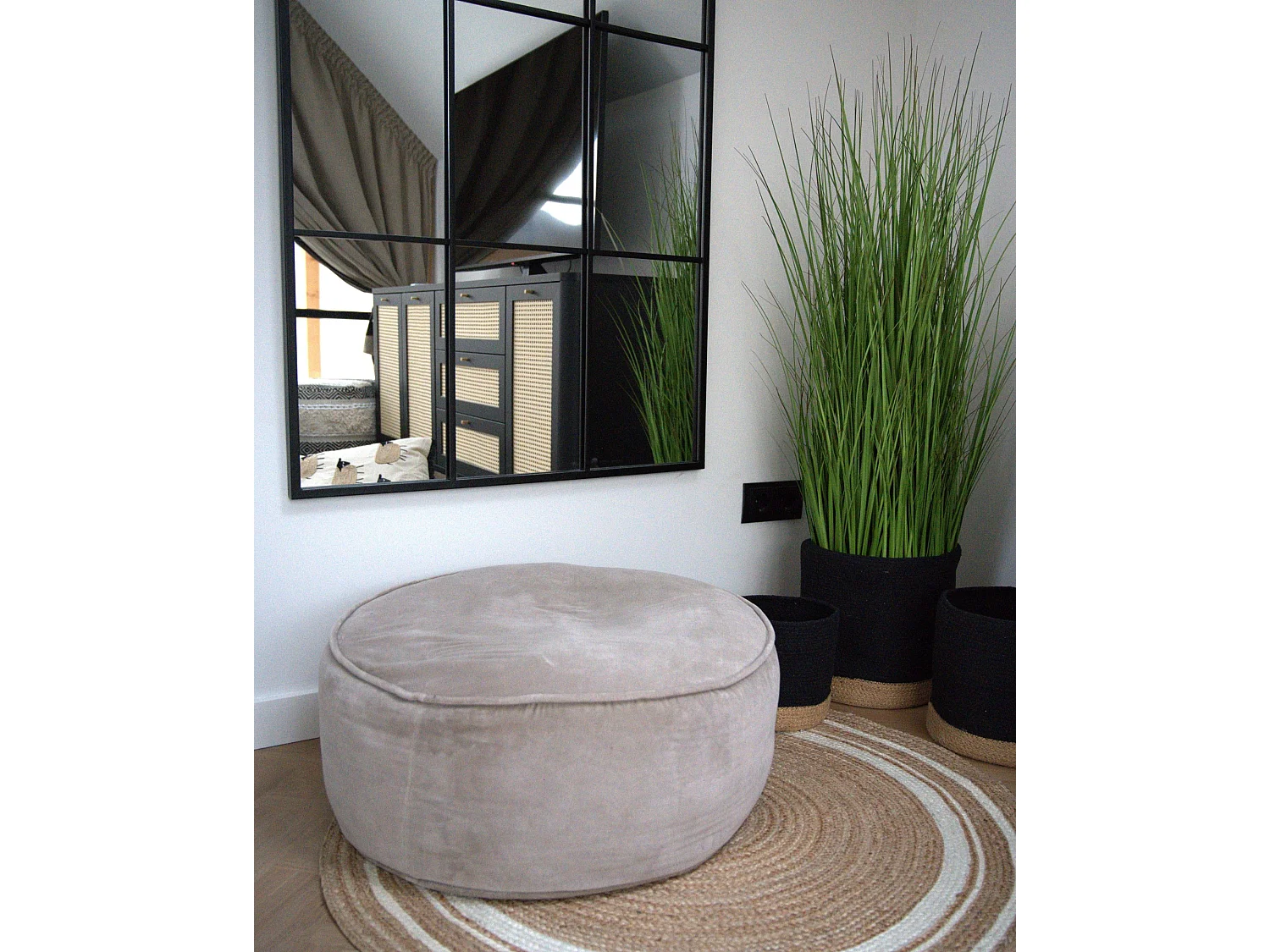 Pouf YULLE Velours Marron clair