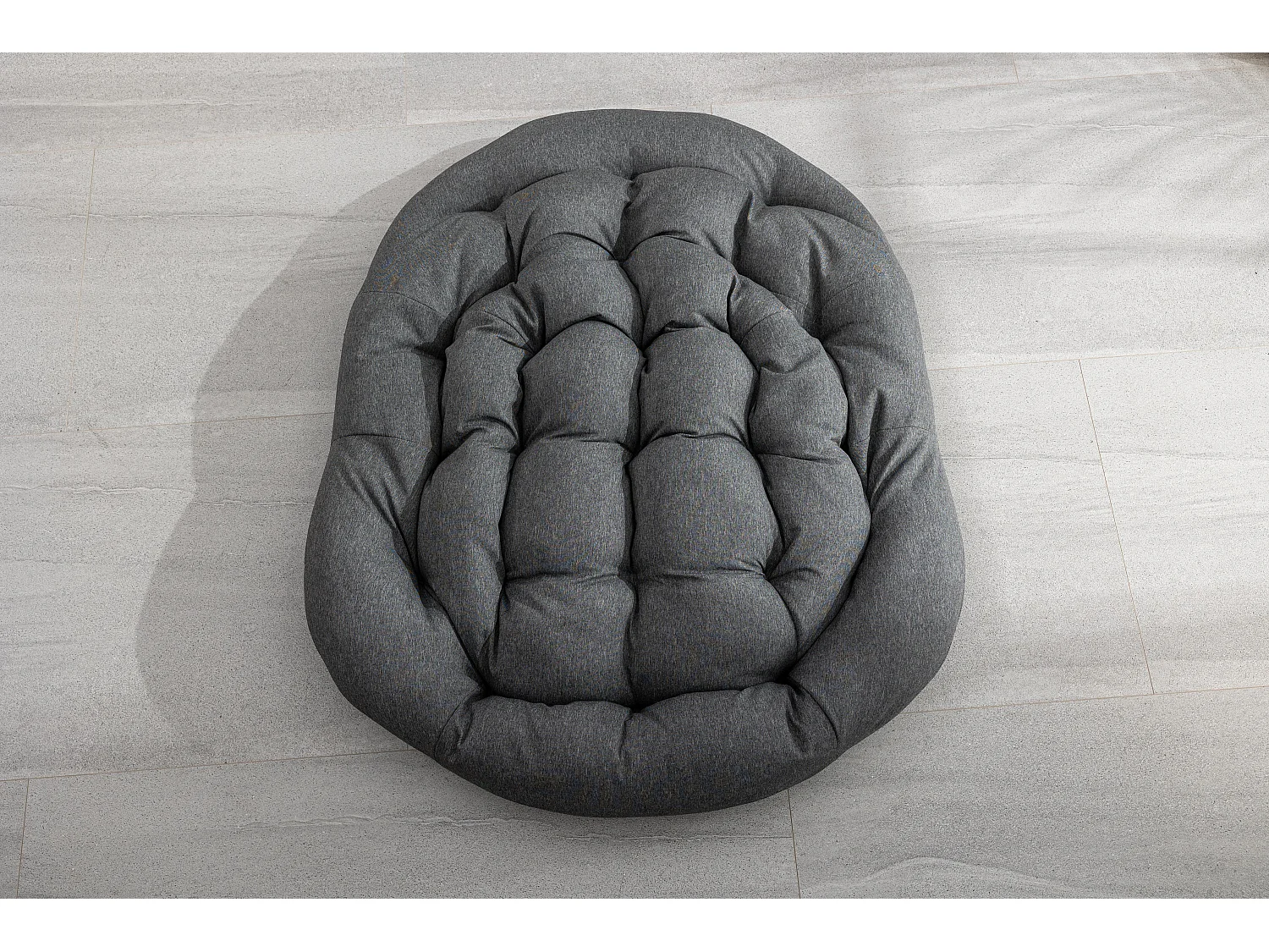 Fauteuil à bascule 94.5x111x80 cm avec capitonné Imperméable et résistant aux UV et antirouille en gris pour Balcon et salon