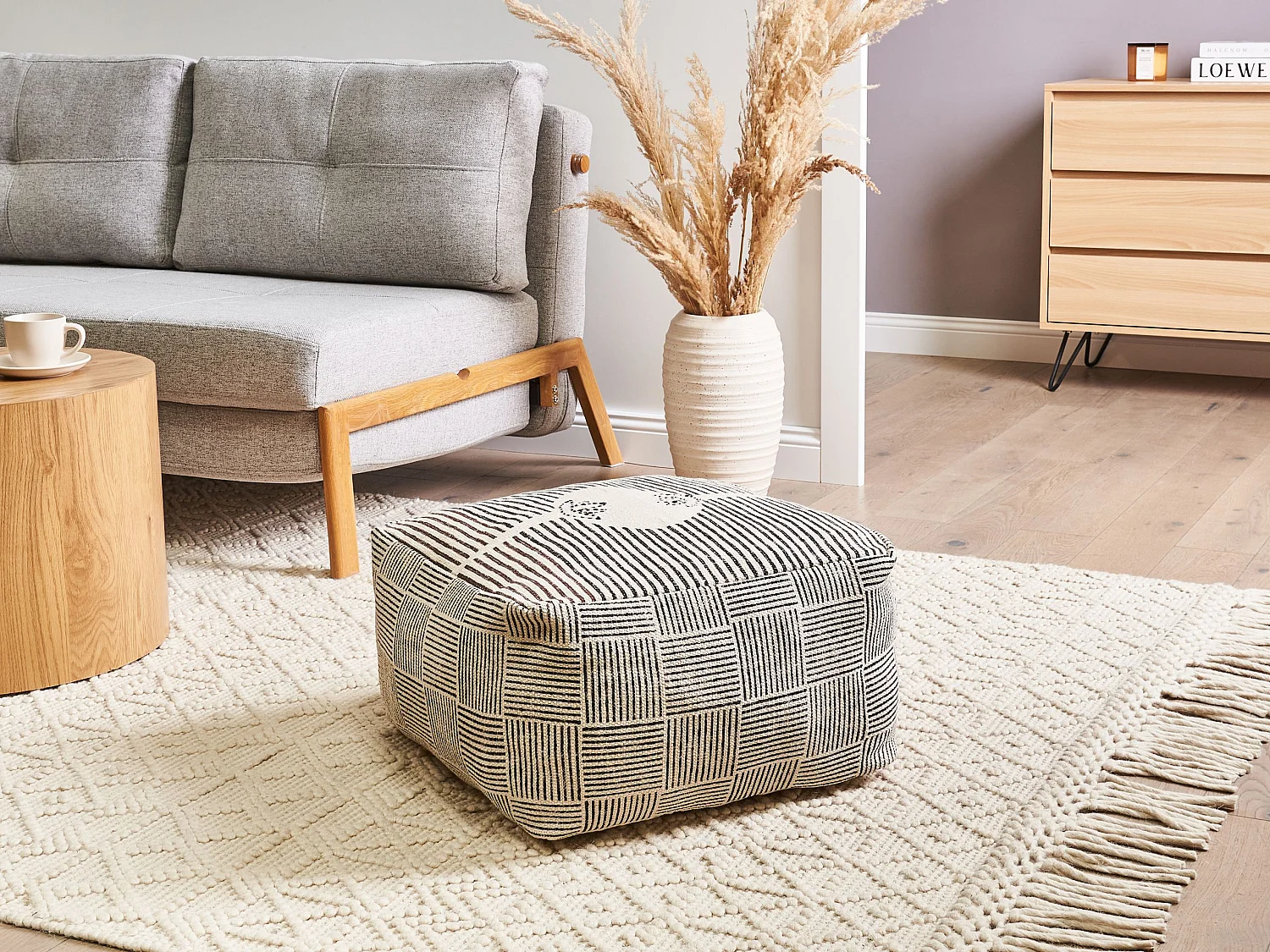 Pouf LUTZ Coton Gris