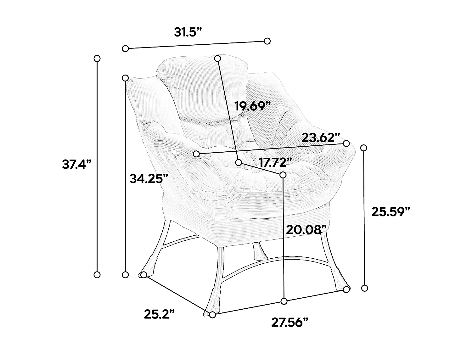 Relaxfauteuil met voetensteun, met zijvak, stalen frame, lichtgroen