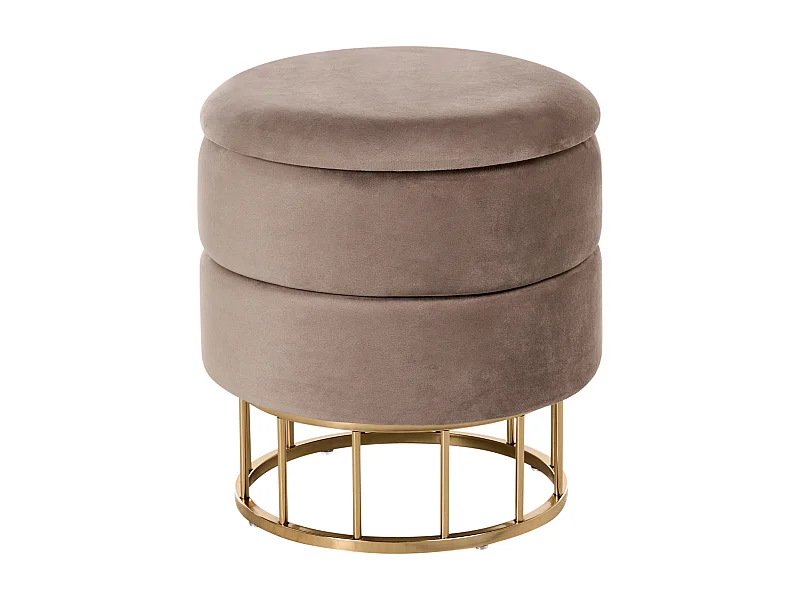 Pouf de rangement ELGIN Velours Taupe