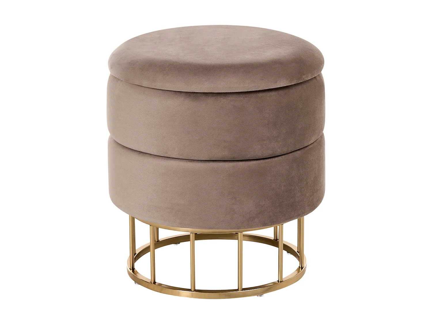 Pouf de rangement ELGIN Velours Taupe