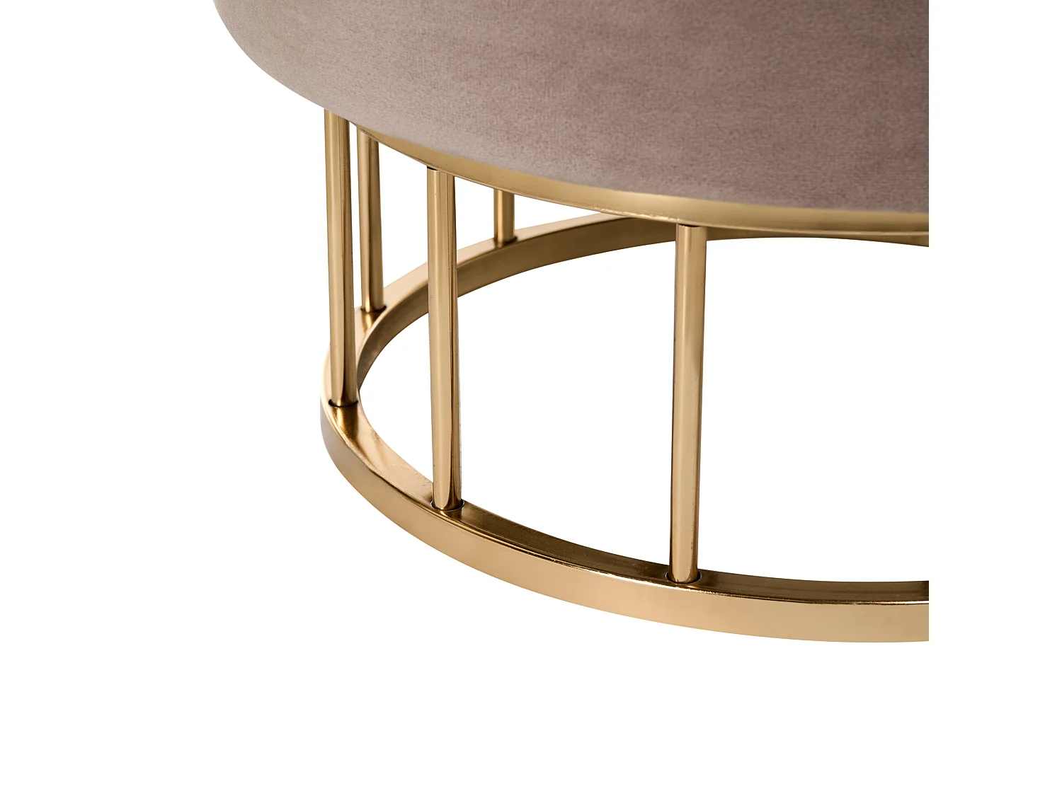 Pouf de rangement ELGIN Velours Taupe