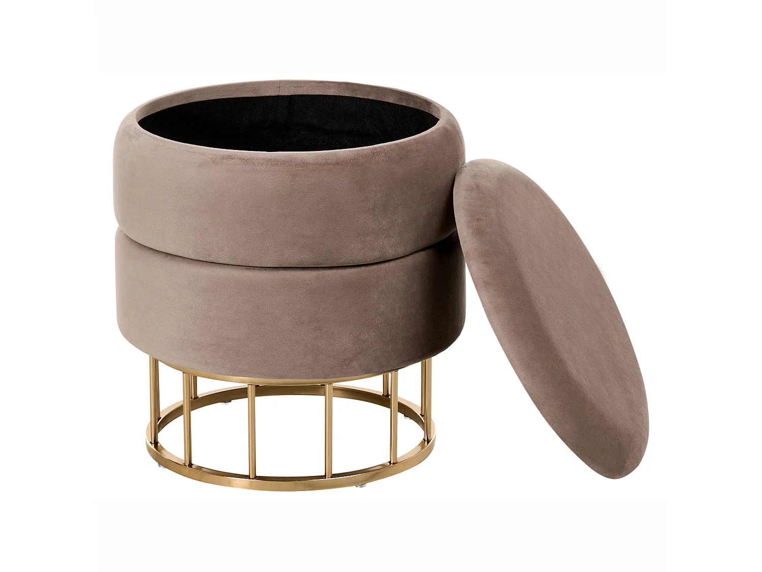 Storage Pouffe ELGIN Velvet Taupe