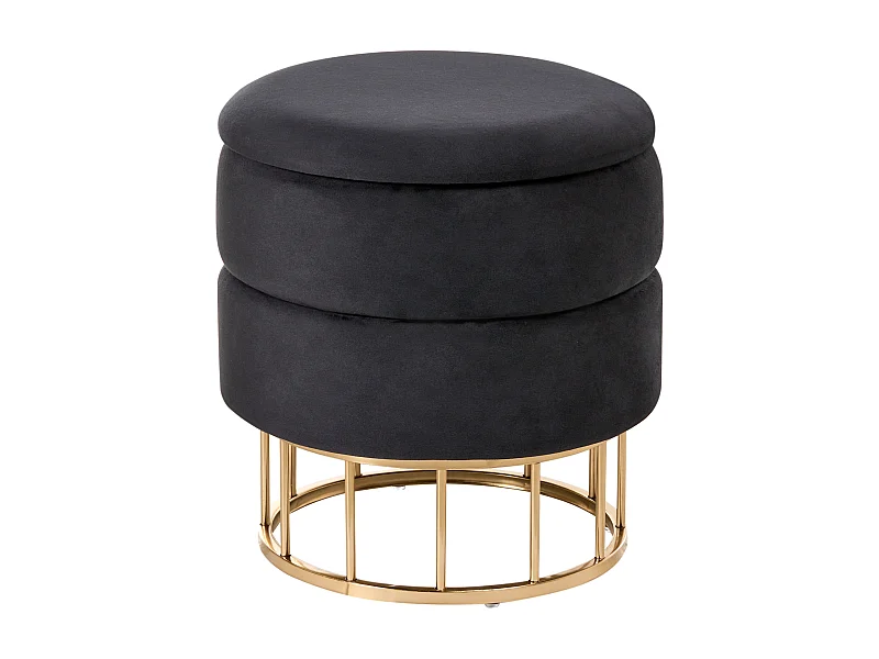 Pouf de rangement ELGIN Velours Noir