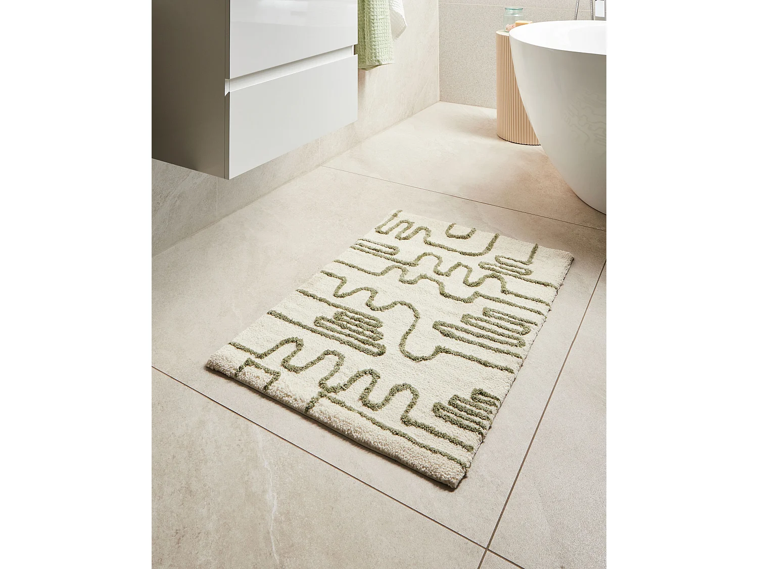 Tapis de bain DAHARL Beige 60 x 90 cm