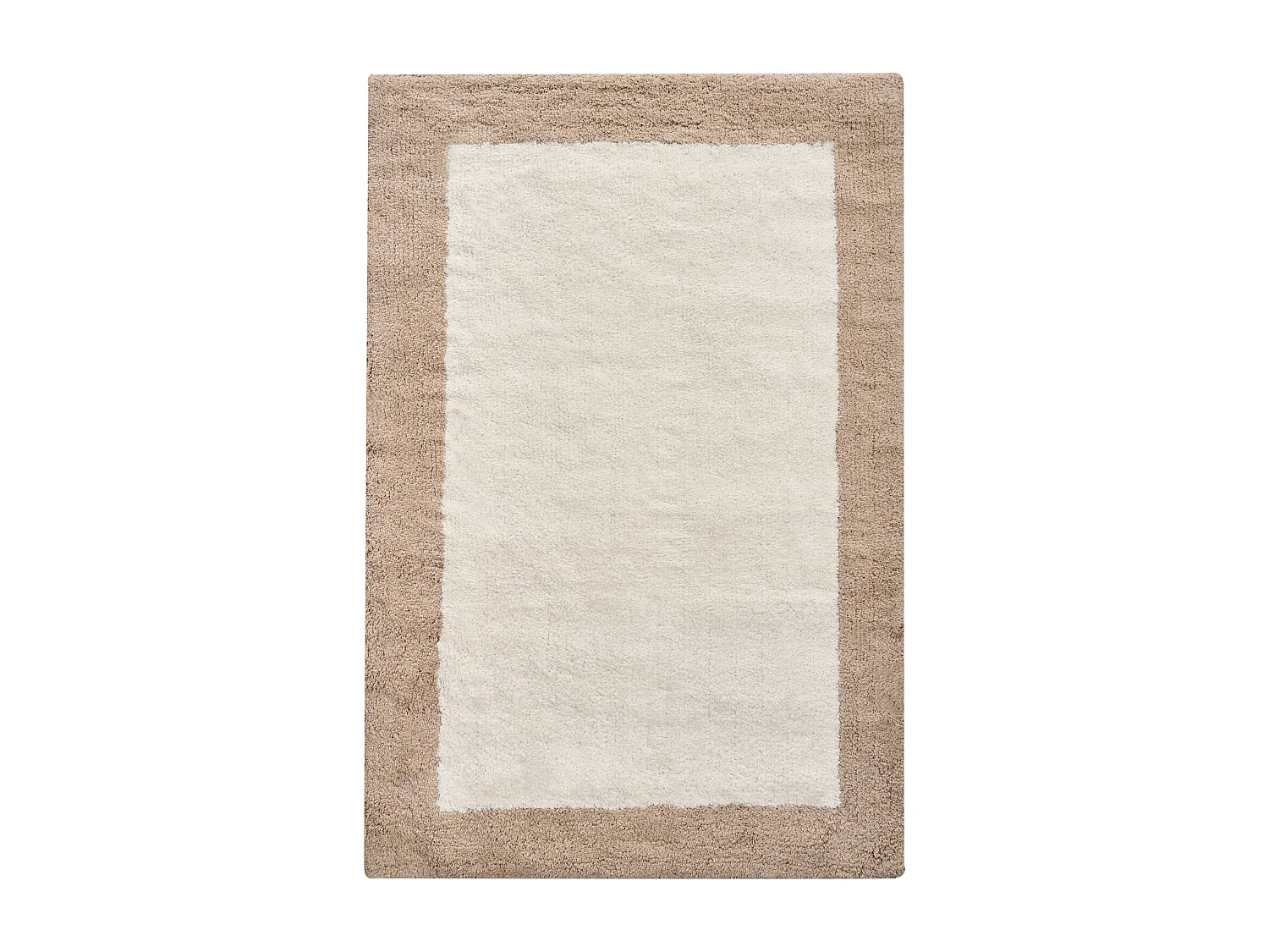 Tapis de bain KABRI Marron/beige 60 x 90 cm Coton
