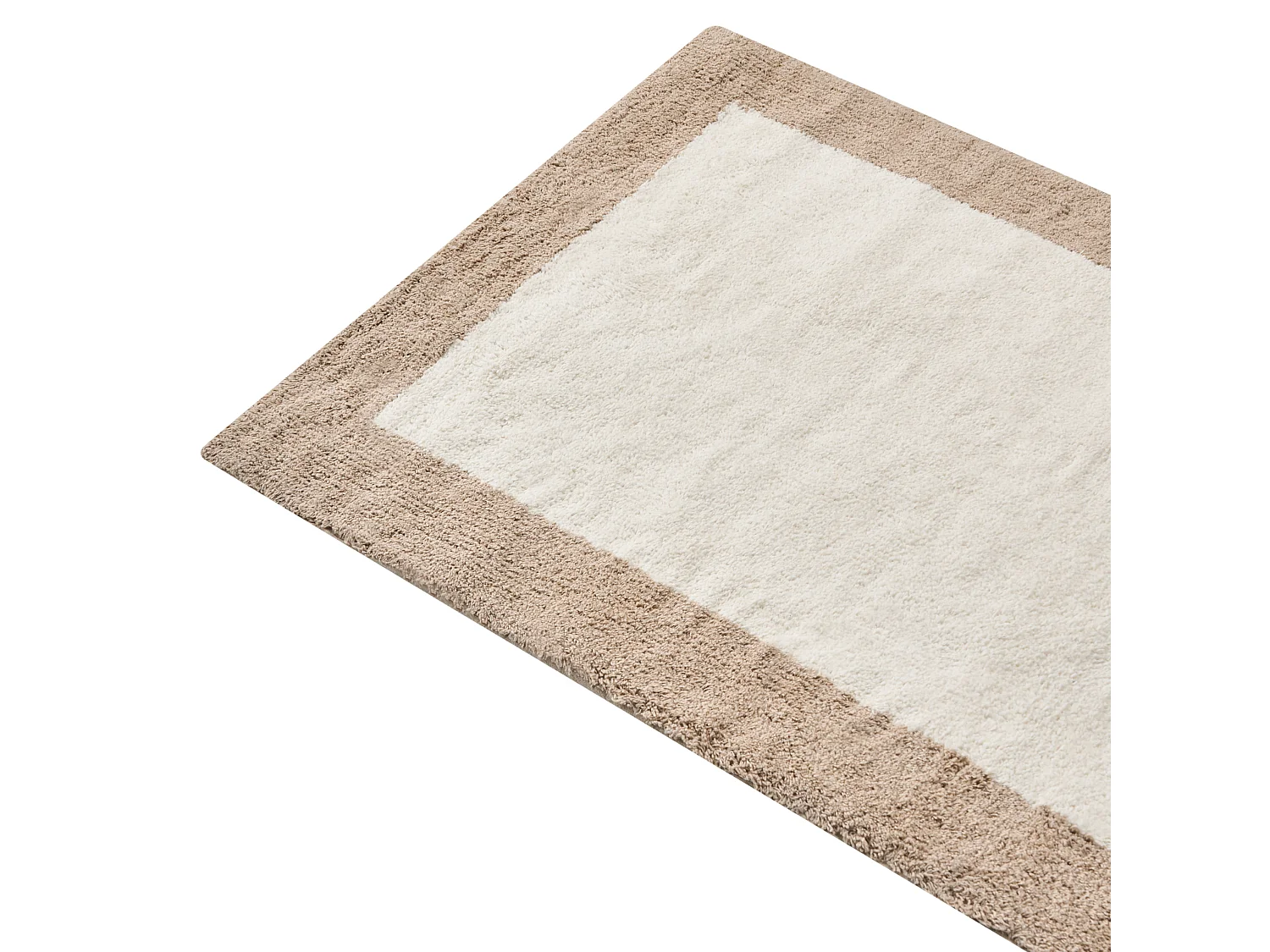 Tapis de bain KABRI Marron/beige 60 x 90 cm Coton